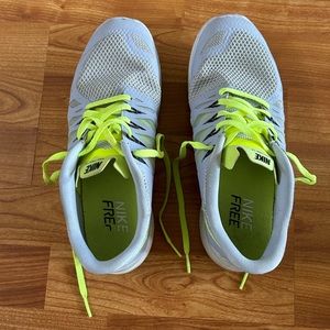 Grey/Yellow Nike Frees